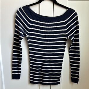 Old Navy boatneck navy and white striped sweater | Size Small